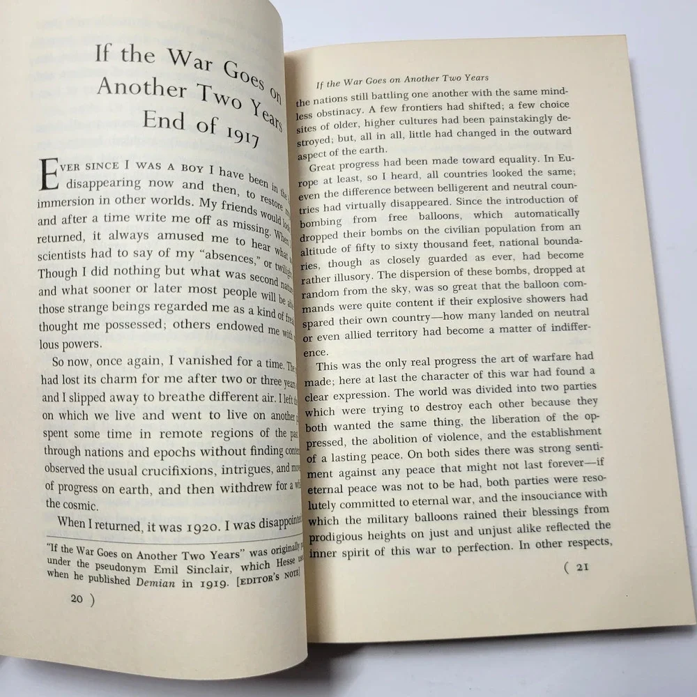If The‎ War Goes On Hermann Hesse Reflections On War Politics Essays Paperback
